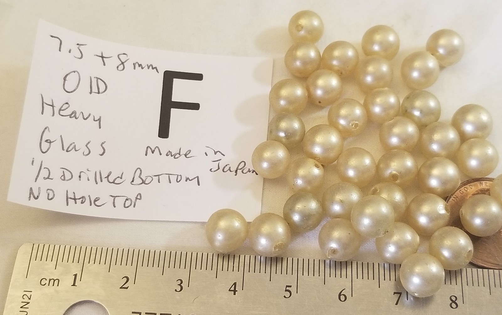 Vtg 8mm No Hole Pearl Bead ball Mix Cream White Color Jewelry Craft repair Lot