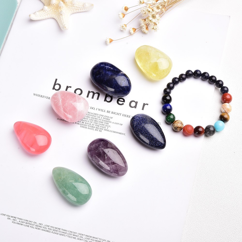 7 Chakra Crystal Stone Bracelet Gemstone Beads Meditation Gift Set with Box