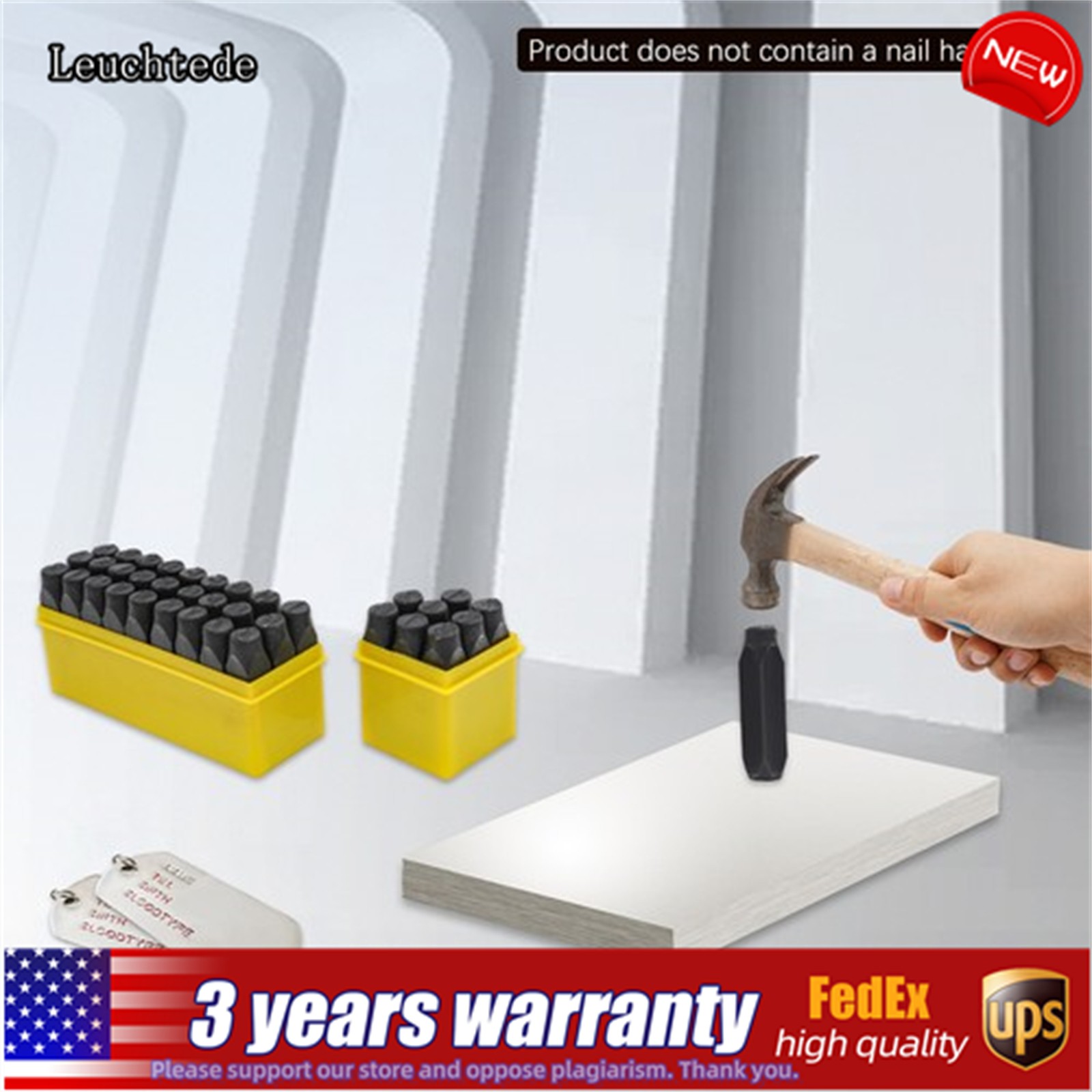 Letter & Number Steel Punch Stamp Set 36 Piece Stamping Set 0.5in 12.5mm