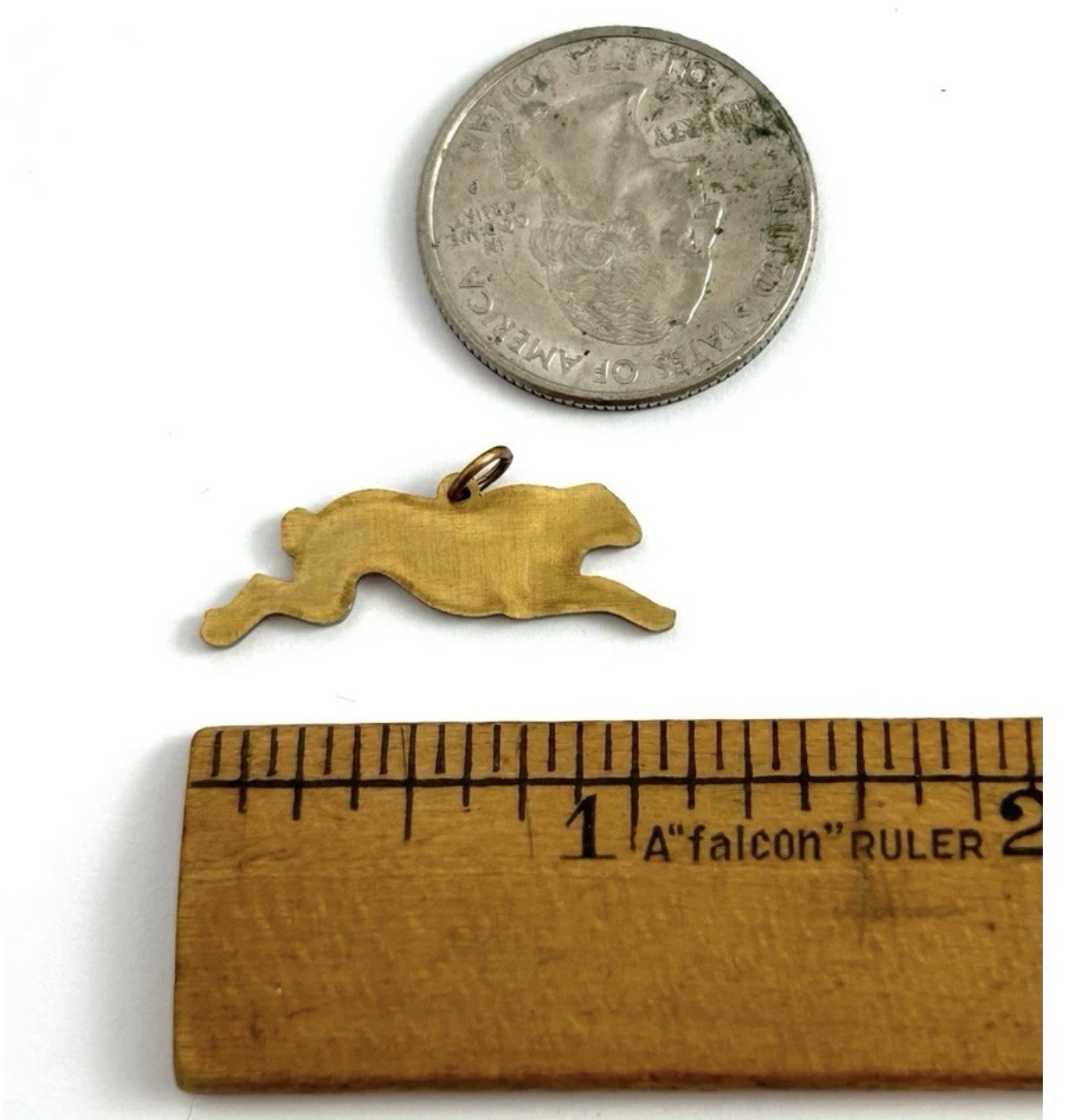 Vintage Rabbit Charm Necklace Pendant Running Rabbit Bunny Brass Jewelry