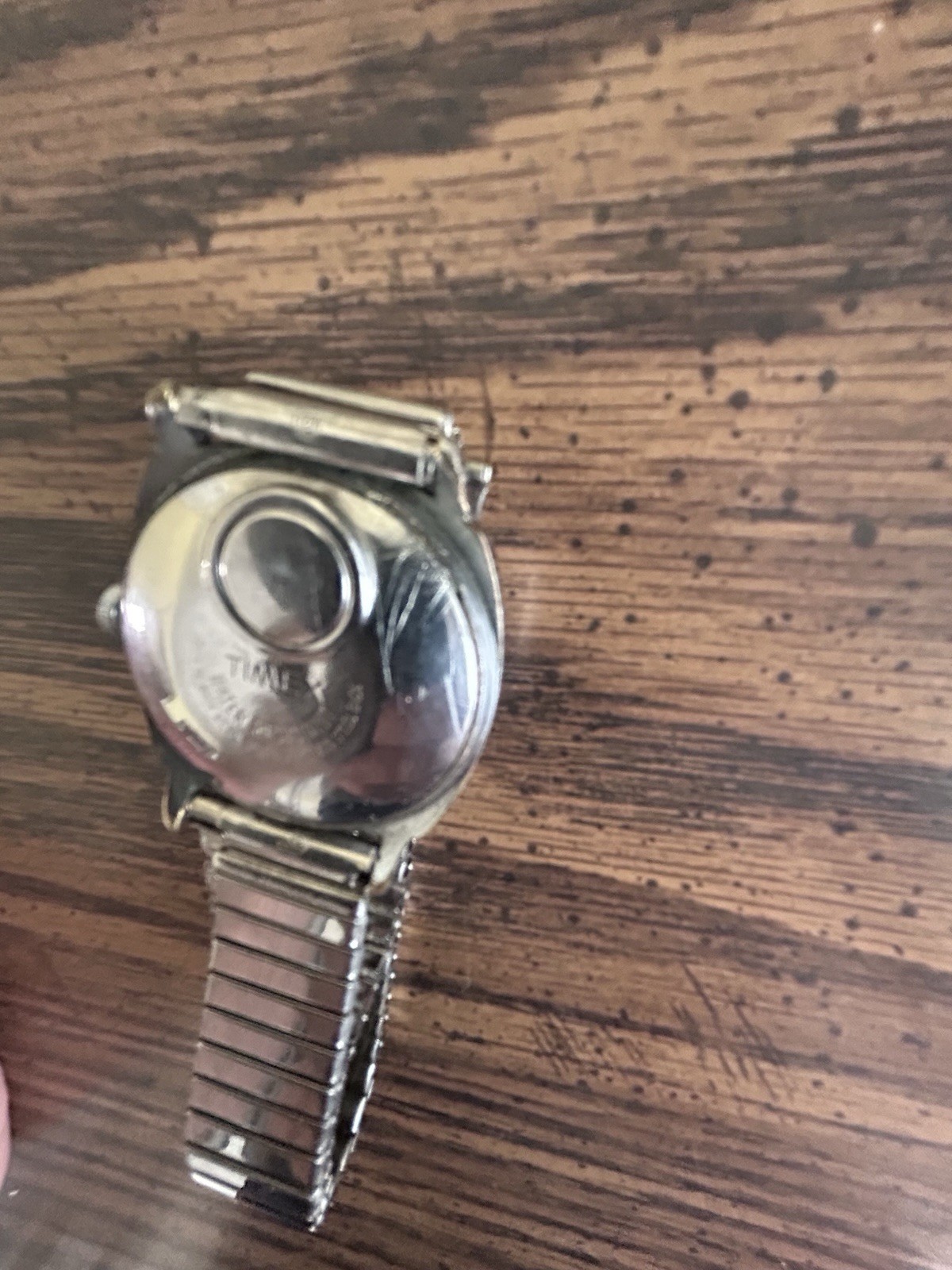 Vintage Timex Electric Dynabeat Mens Silver Wrist Watch Water Resistant W/Date