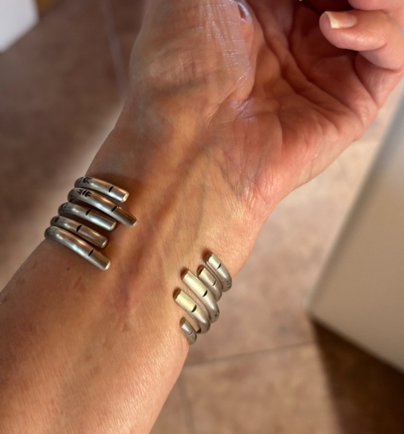 Sterling and Turquoise Bracelet Stack/Artisan Amber Vavro