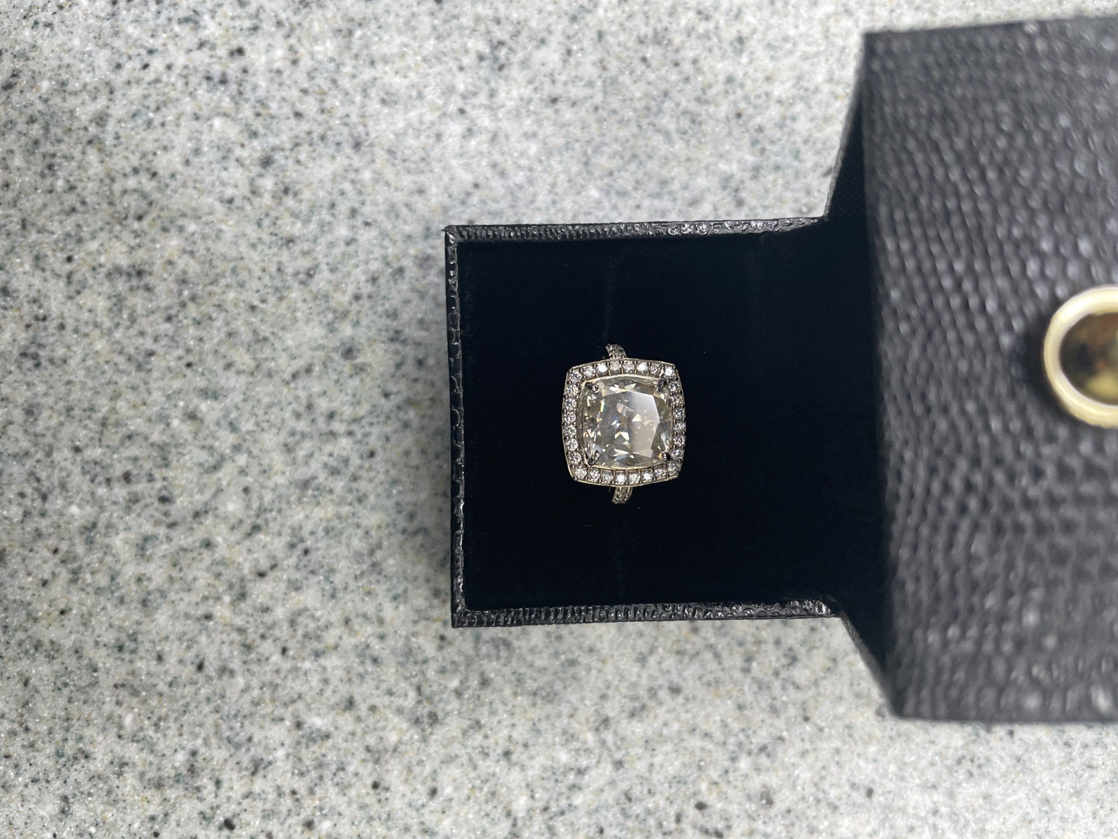 RARE 6.20 Ct Off White Diamond Solitaire Ring, 925 Silver !
