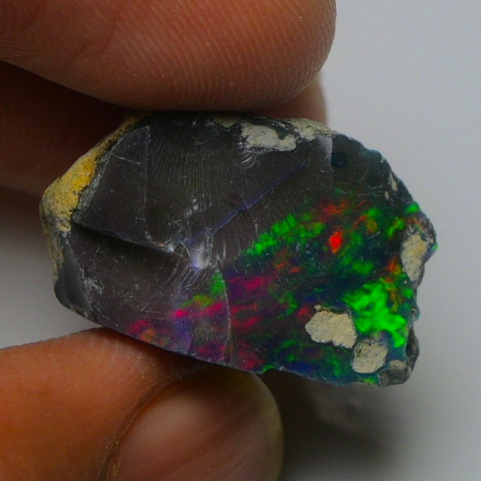 Black Opal Rough 12.45 Carats, Smoked Ethiopian Welo Opal Rough, Fire Opal Raw