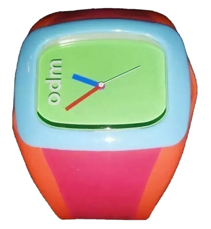 Odm Watch Green Face Orange Red Silicone Wide Band Blue Bezel Men Women New