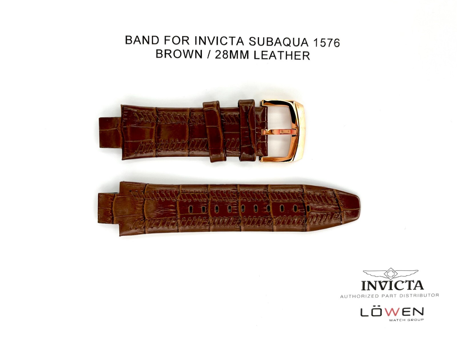 Authentic Invicta Subaqua 1576 Brown Leather 28mm Watch Band