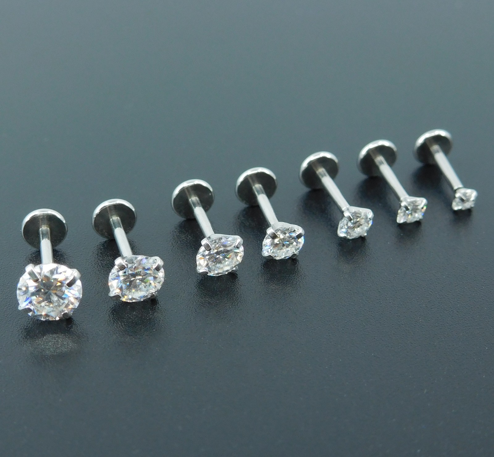 16G/18G/20G Moissanite Stud Earrings & Cartilage Nose Jewelry – Hypoallergenic