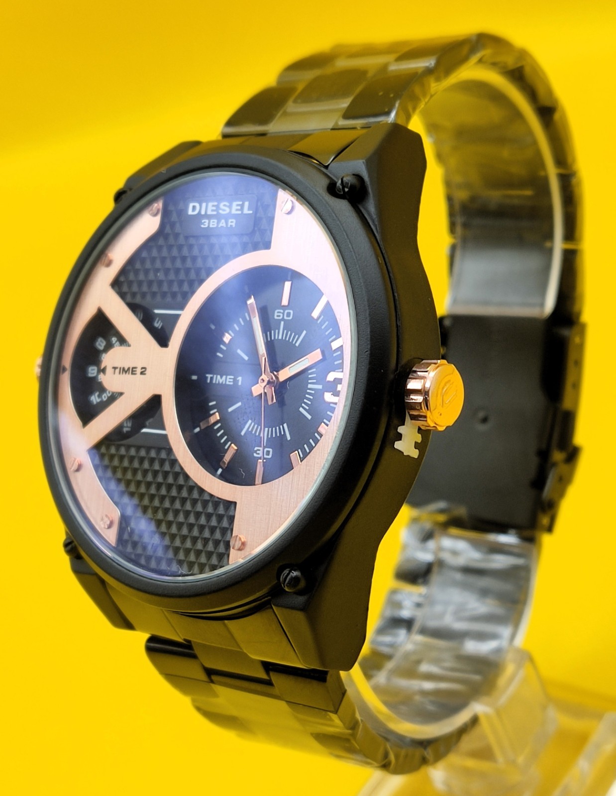 #Refurbished Diesel Only The Brave 3 Bar Dual Time Analog Men’s Wrist Watch