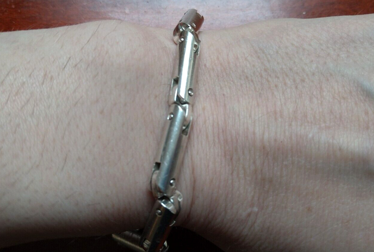 Plodowski Kinetic Brutalist Sterling Silver Engineering Architectural Bracelet