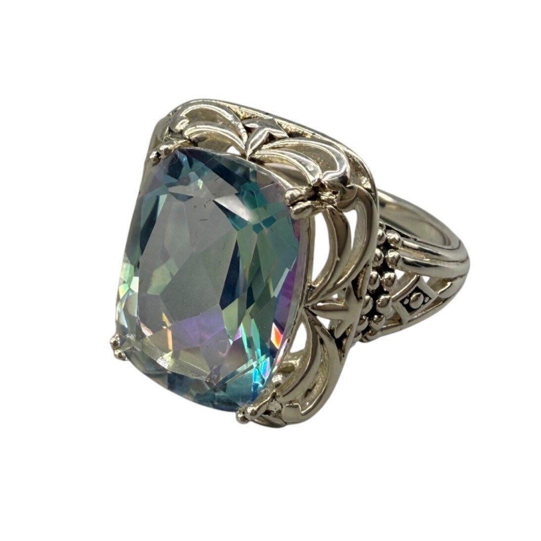 Orvieto Odyssey Sterling Silver 10.00 Ct TGW Cassiopeia Quartz Ring Size 10