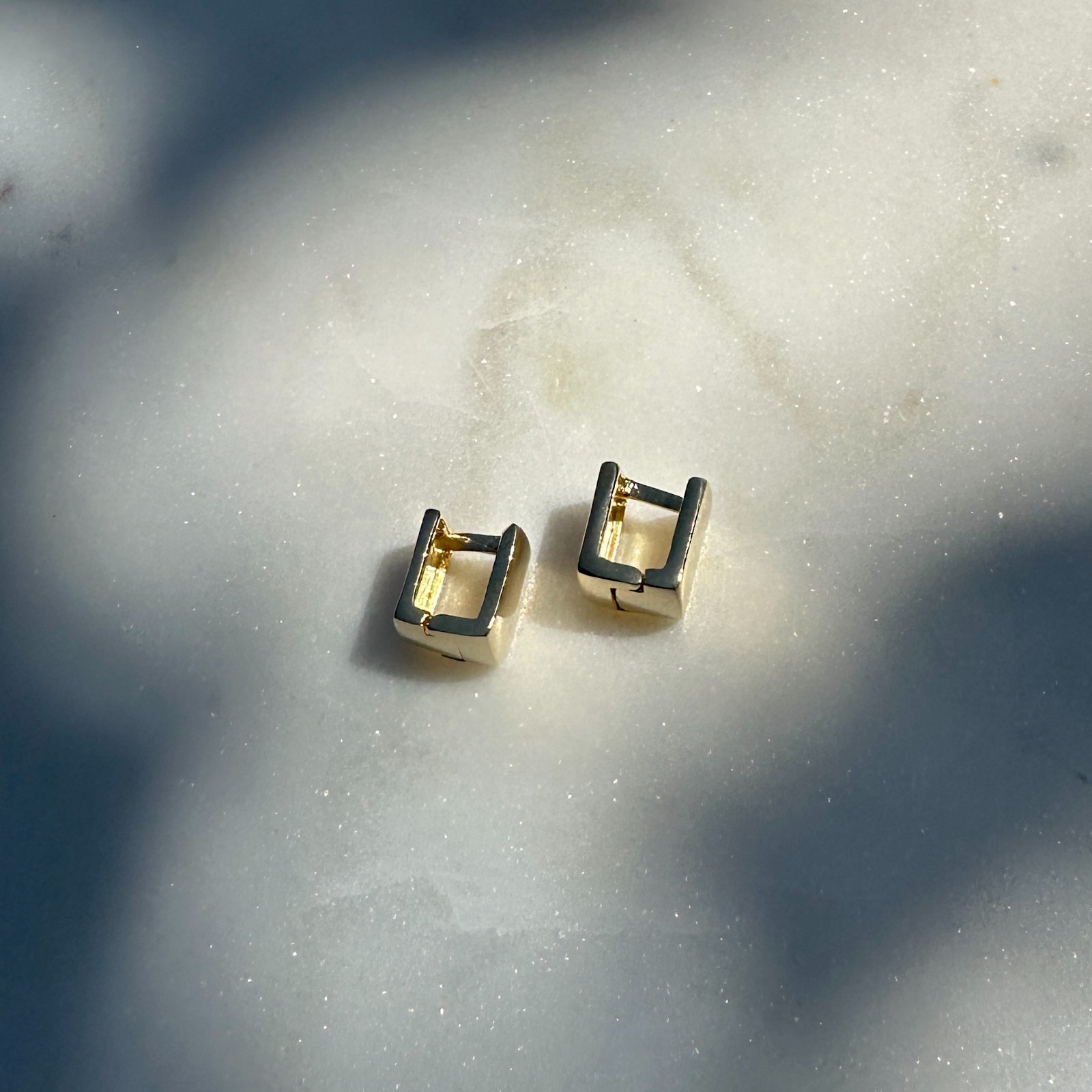 18K Gold Filled Cube Clicker Earrings