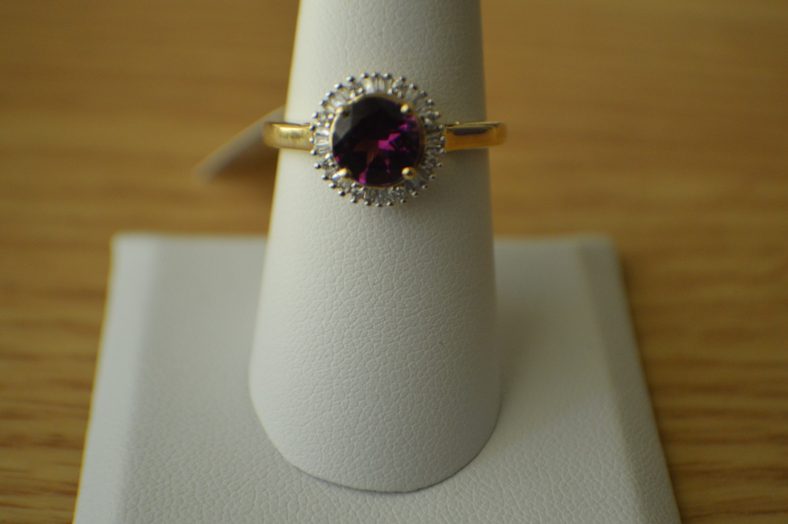 1.63ct Premium Ember Garnet / Diamond Ring 10K Yellow Gold Size 8 AGI Certified