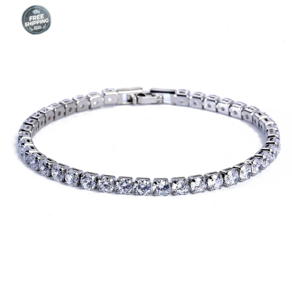Women’s Tennis Bracelet 925 Sterling Silver Moissanite Wedding Jewelry Gift