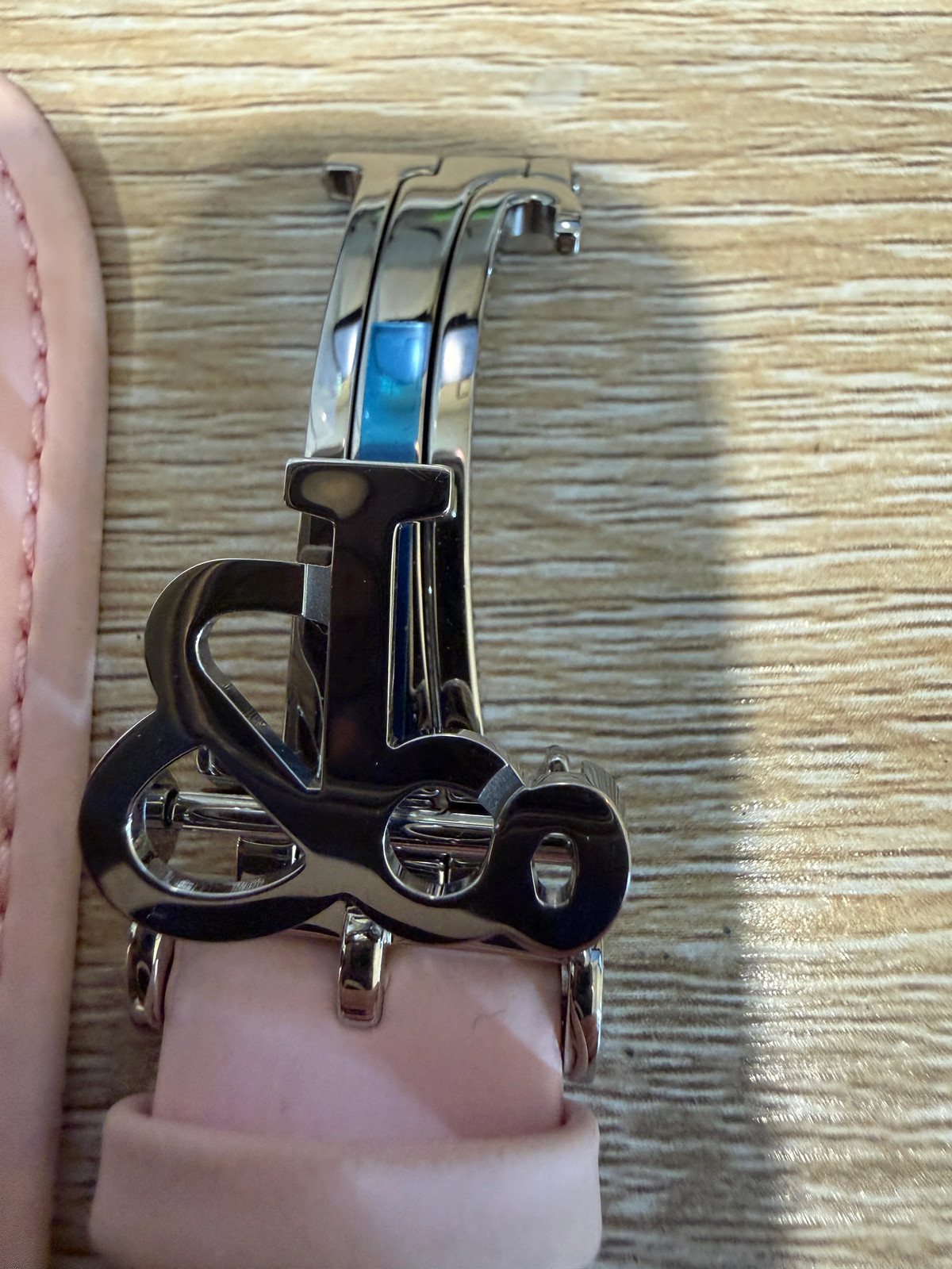 Unworn Original Jacob & Co. Polyurethane 20mm Pink Strap With Steel Buckle