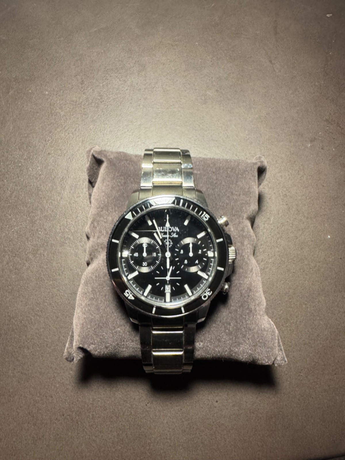 Bulova Marine Star 45mm Stainless Steel Case Silver Bracelet Men’s Watch -…