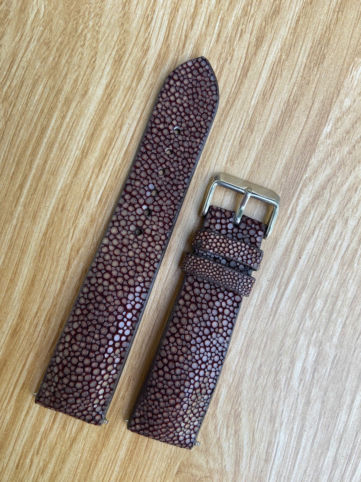 Brown Stingray Leather Watch Strap Band 14 16 17 18 19 20 21mm 22mm 23 24mm 26mm