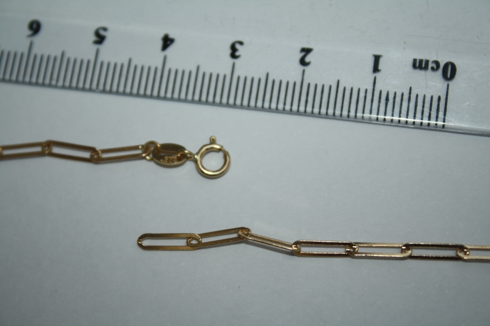100% Genuine 9k Solid Yellow Gold Long Paperclip Link Bracelet 16cm BRAND NEW
