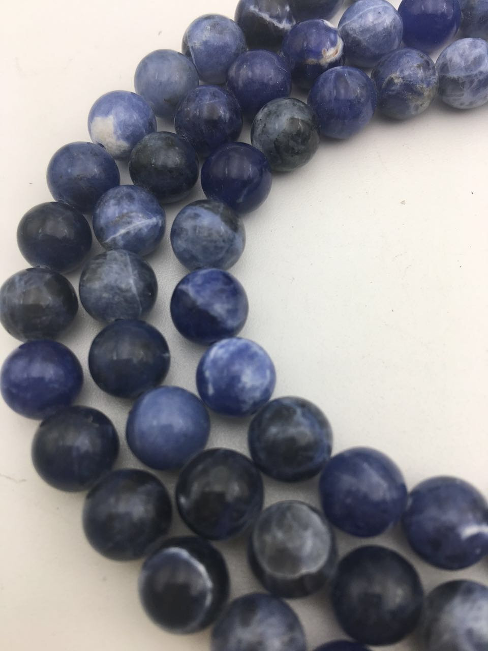 Sodalite Smooth Round Beads 4mm 6mm 8mm 10mm 12mm 14mm 16mm 18mm 15.5″ Strand