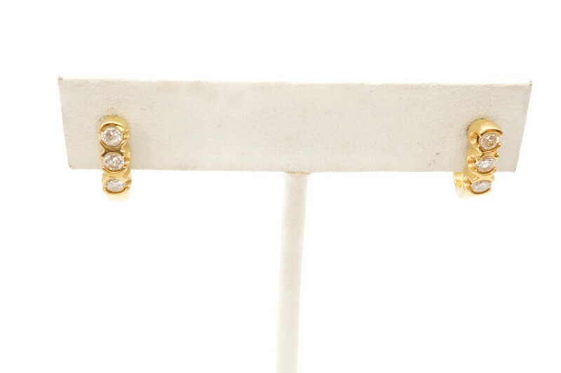 14k Yellow Gold 0.50 CTW Diamond Earrings English Lock