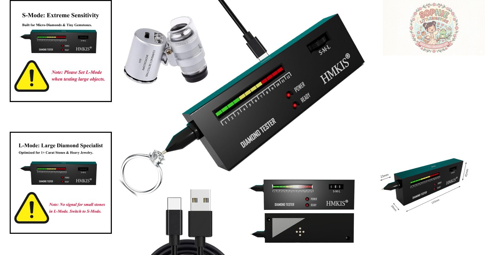 User-Friendly Diamond Tester & 60X Loupe – Perfect for Gemstone Appraisal
