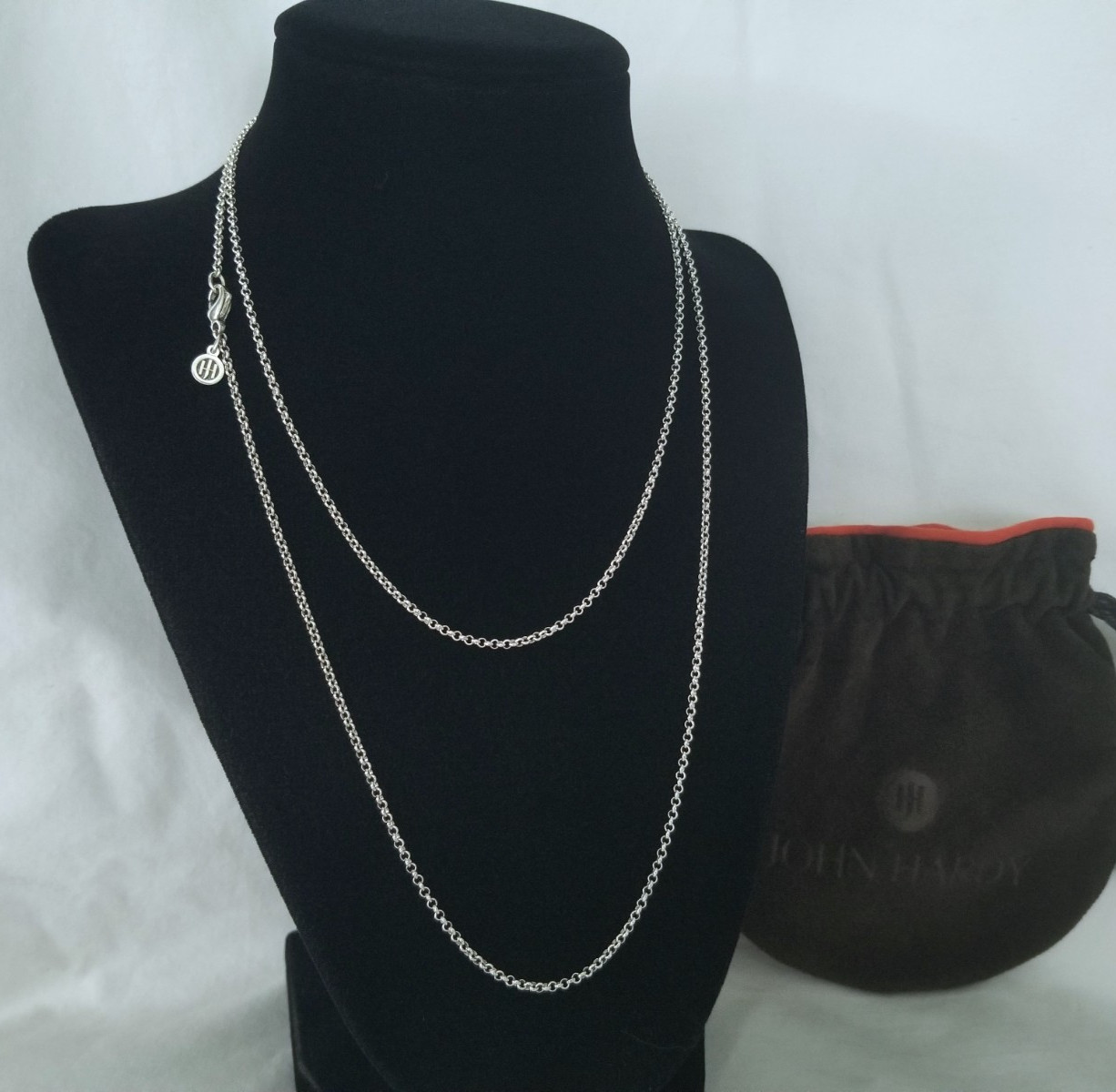 JOHN HARDY – Sterling Silver Rolo Chain Link Necklace – 36″ length – Brand New!