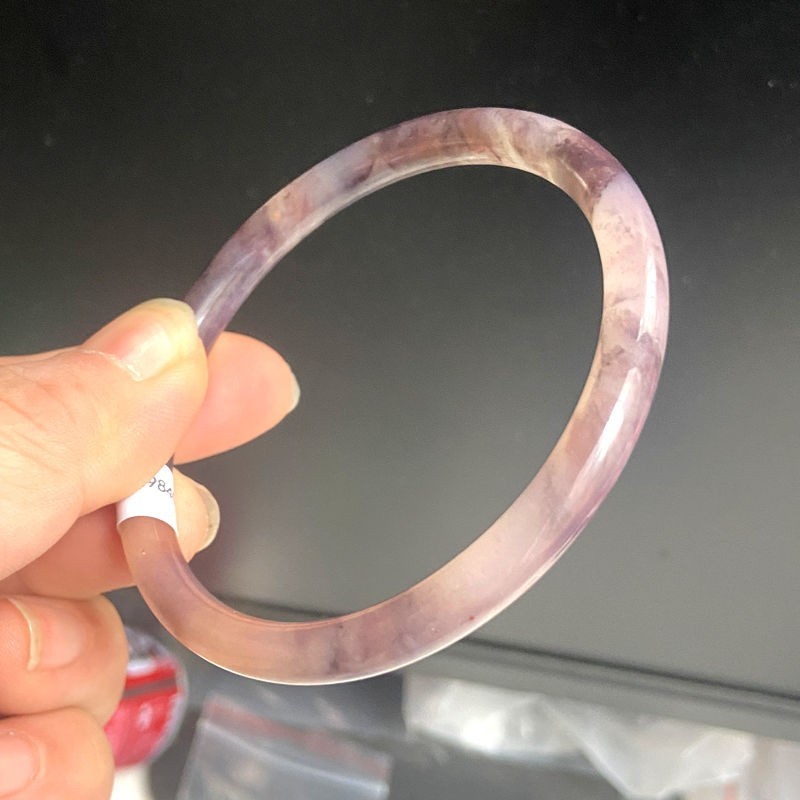 62mm (Grade A) Burma Natural icy lavender Jadeite Jade Bangle + Certified