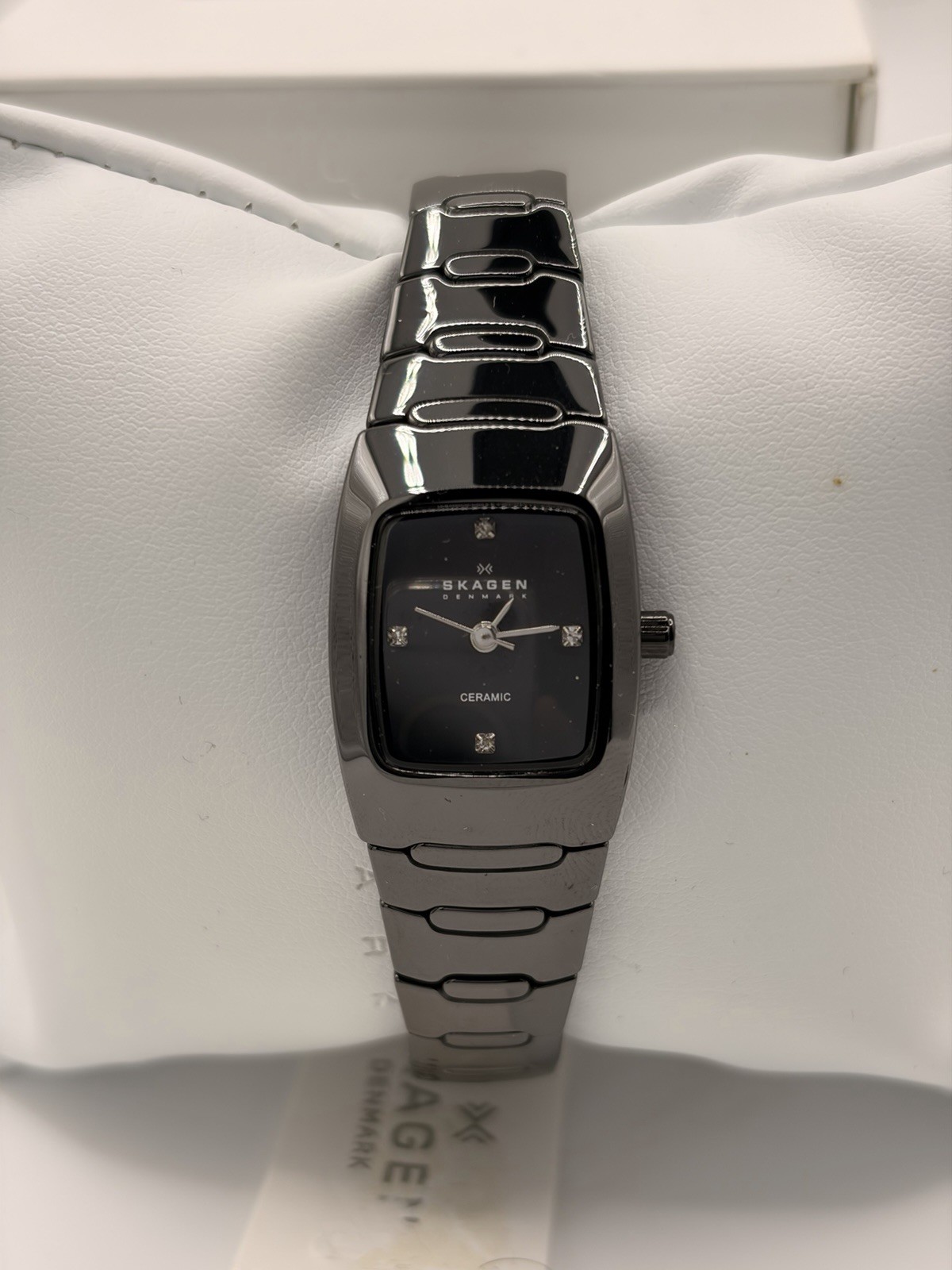 Skagen Ladies Black Dial Swarovski Crystal Black Ceramic Watch 814XSBXC1