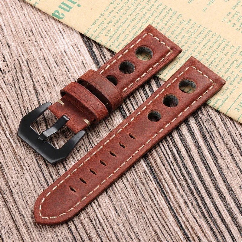 New Correa De Reloj De Piel De Vaca Pulsera De Cuero Genuino De 20mm 22mm Y 24mm