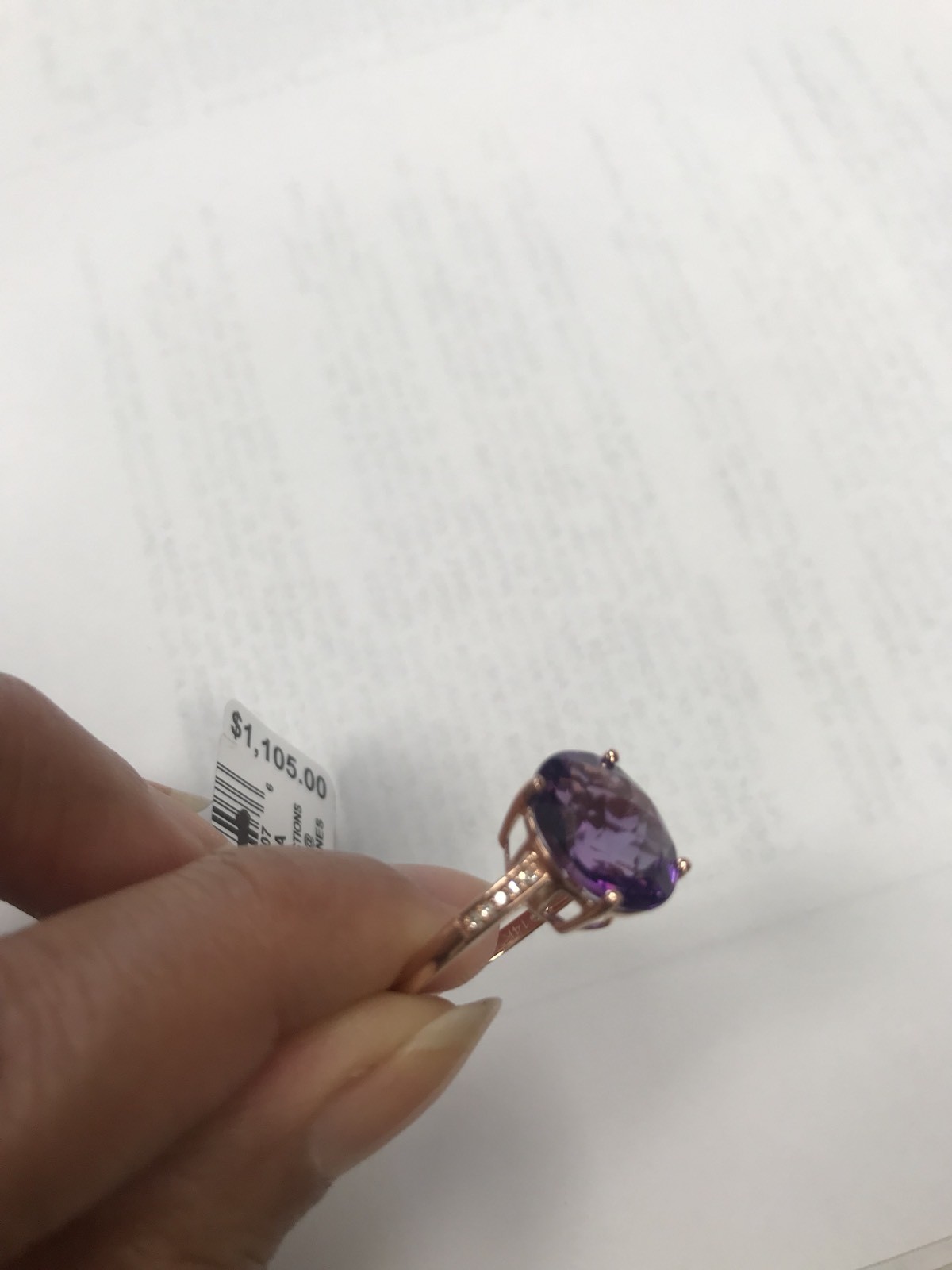 14.85 ct Checkerboard Cushion Amethyst & Diamond Cocktail Ring in 14k Rose Gold