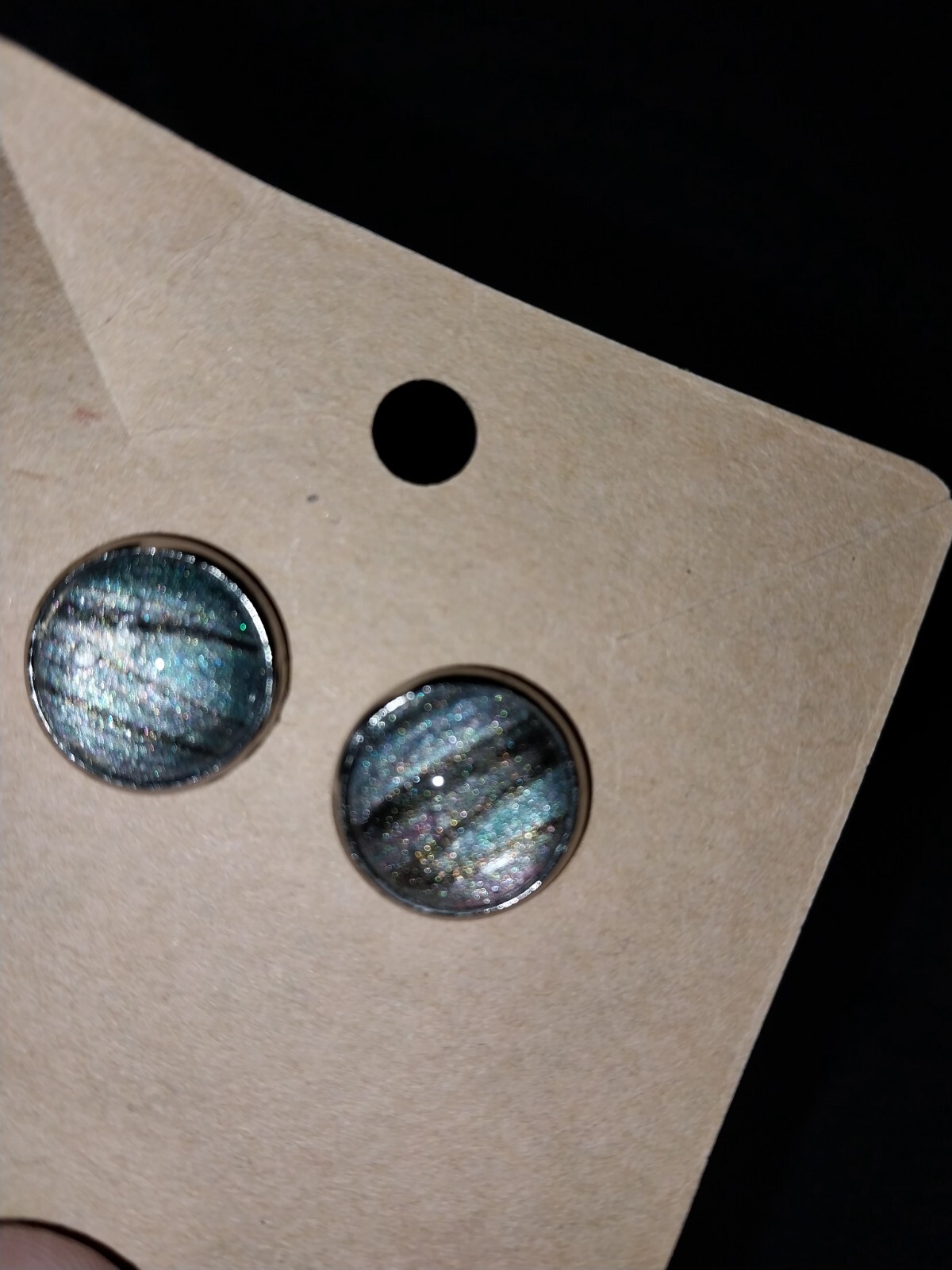 Modern Handmade Blue/Black Multi-Color Acrylic Beaded Glass Earrings Set