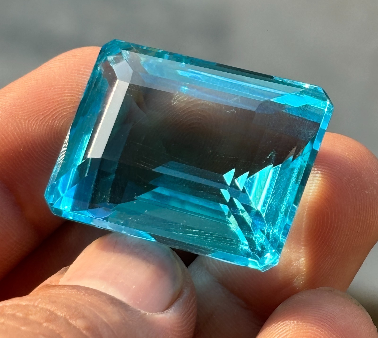 Certified 105 Ct Natural Emerald Cut Sky Blue Aquamarine Loose Gemstone BEST