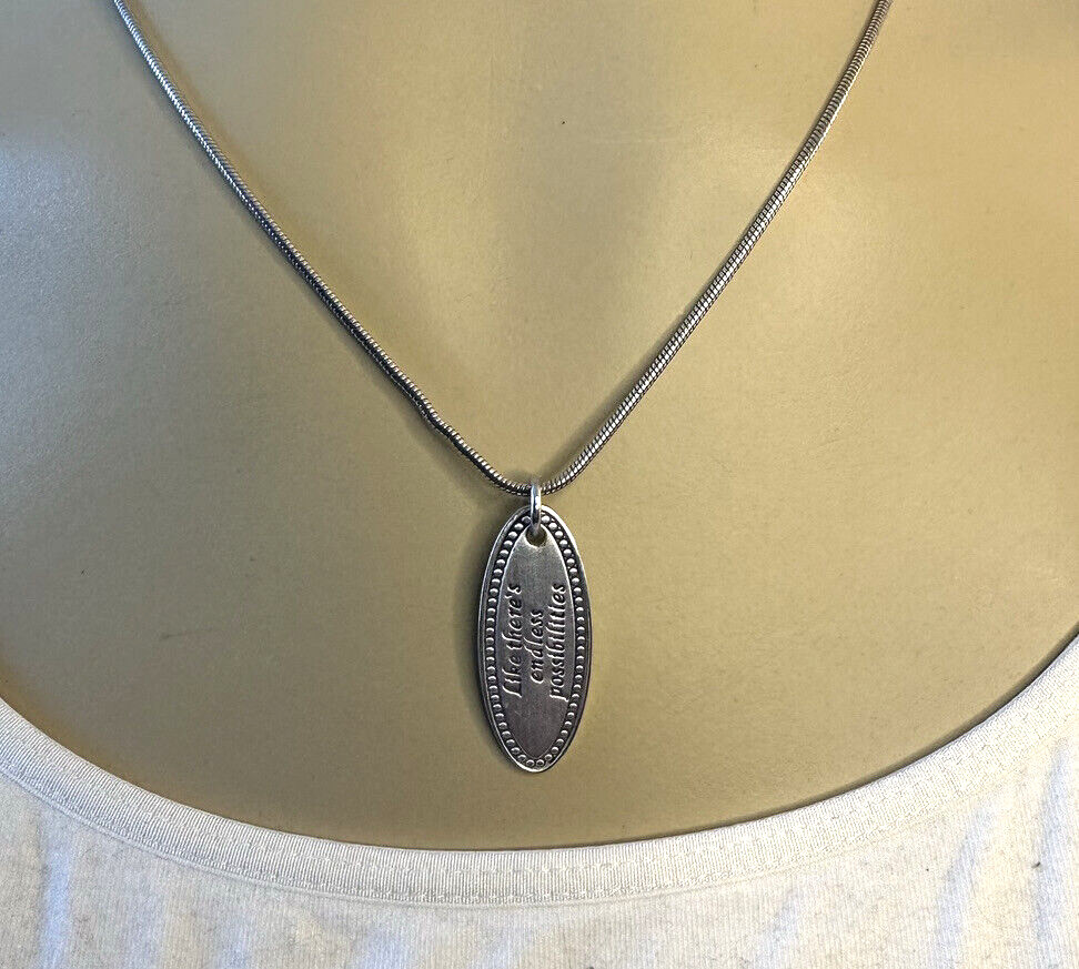 Premier Designs Believe Pendant Necklace Silver Tone Finish 112
