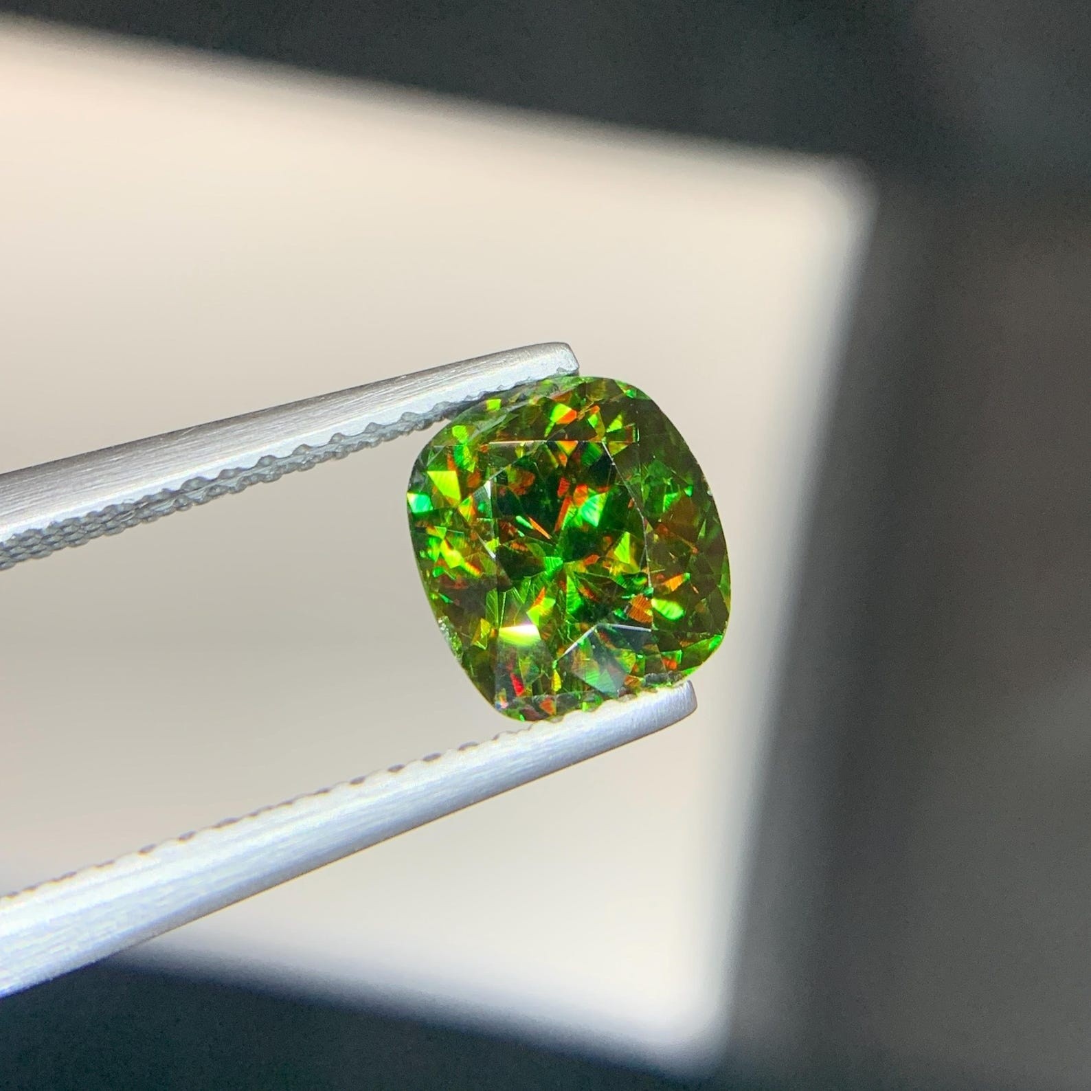 Natural 5 Ct Full Fire Chrome Sphene Cushion Cut From Skardu Pakistan Gemstone