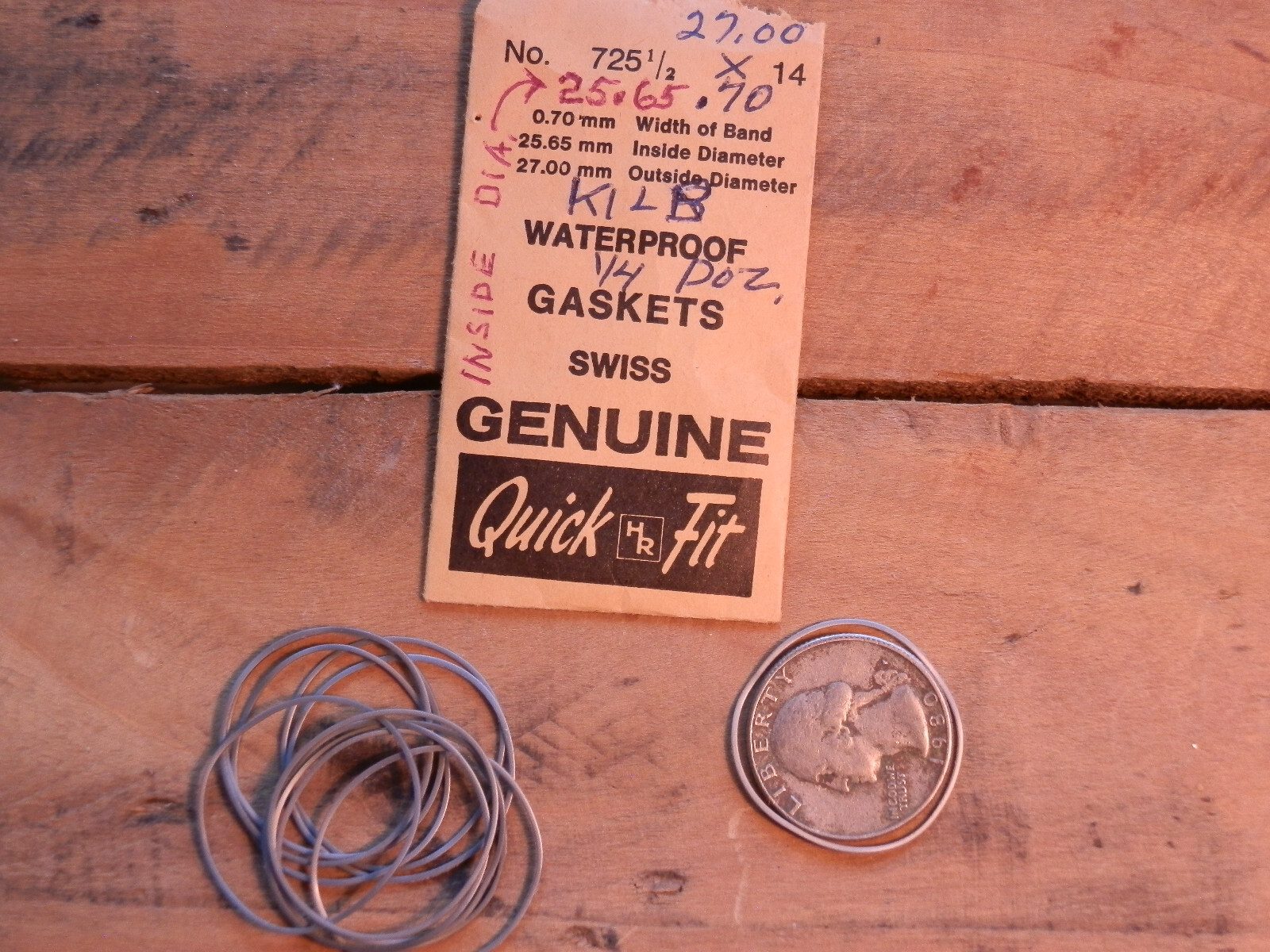 1 PIECES 725 1/2 ….FLAT GASKET FOR WATERPROOF WATCH CASES