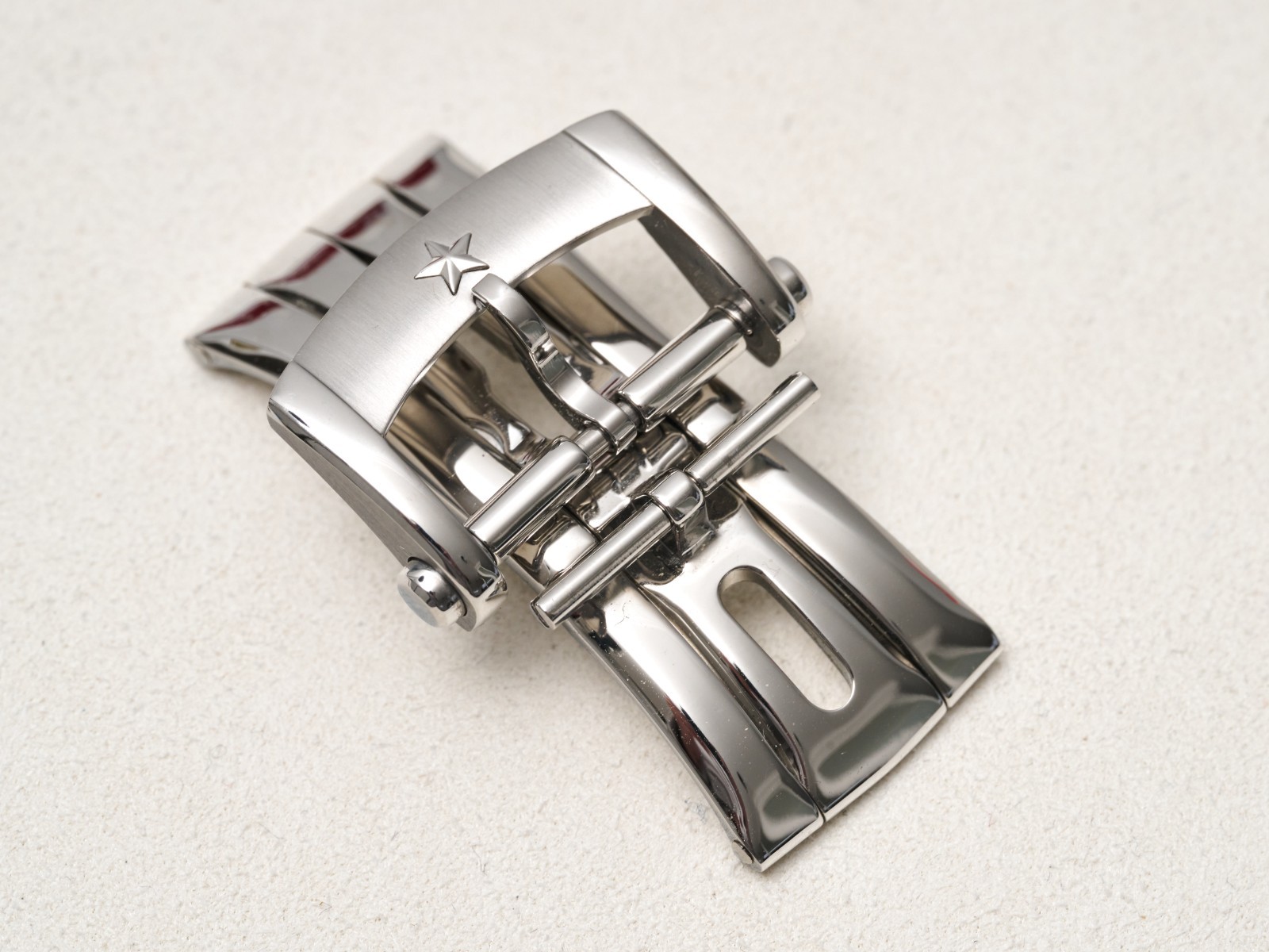 Zenith 18mm Deployment Buckle Clasp Steel Double Fold Over with Tang Buckle