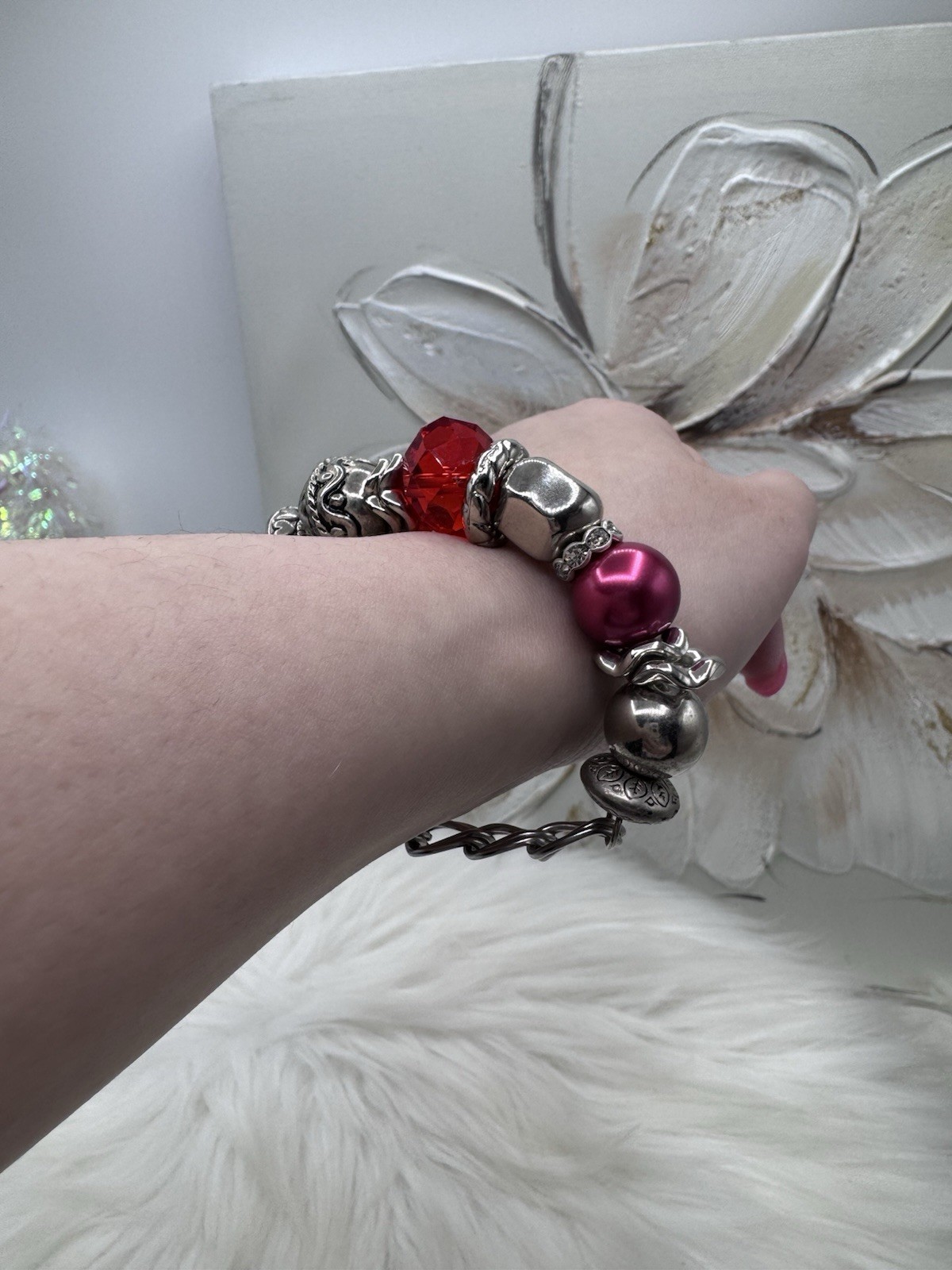 Festive Charm Beaded Bracelet 2 piece