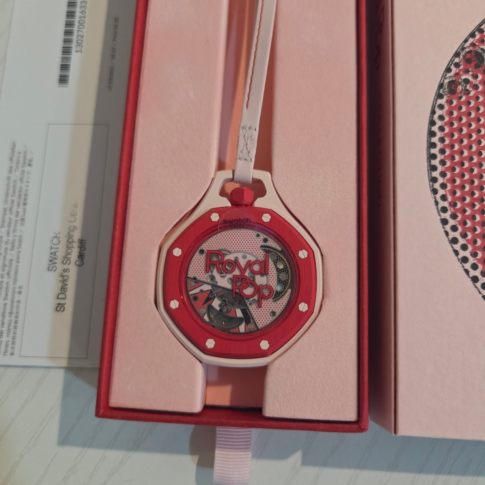 Audemars Piguet x Swatch Royal Pop Otto Rosso Pink Bioceramic Quartz Pocketwatch