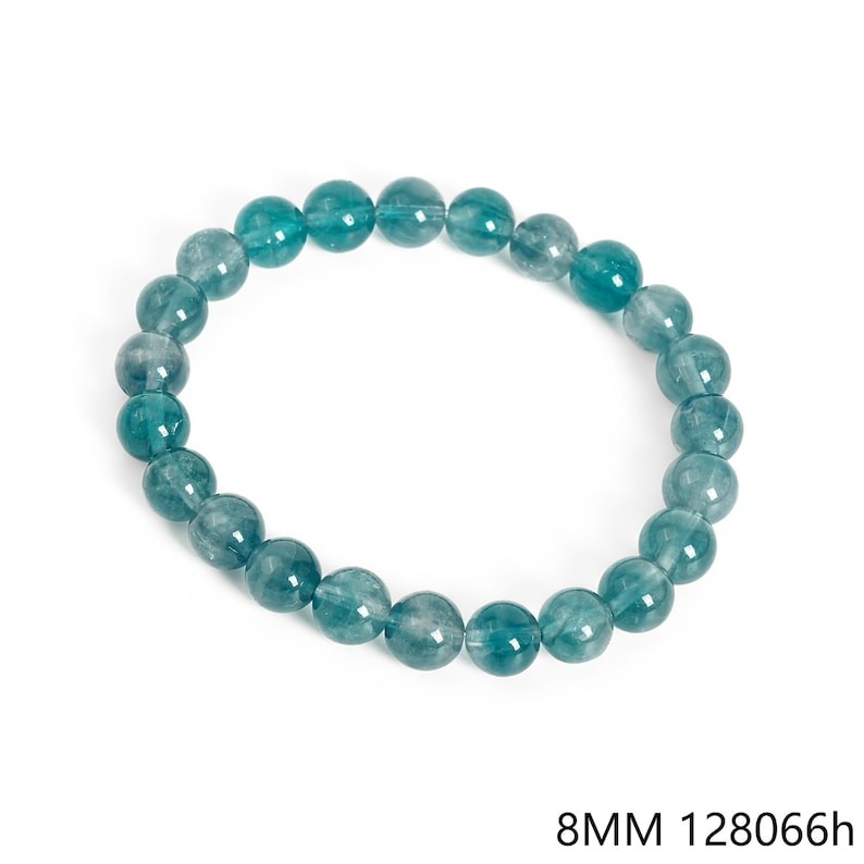 Rare Blue Fluorite Bracelet Grade AA Round Smooth Beads 6mm 8mm 9mm 10mm