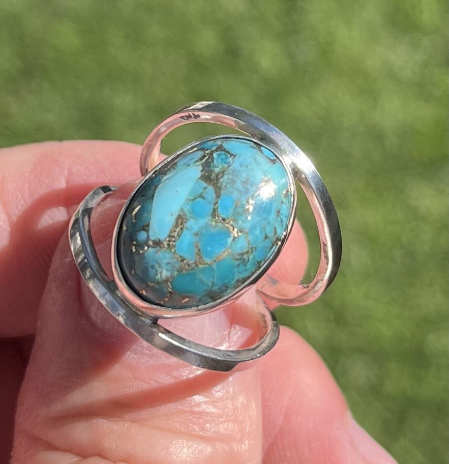 NEW Handmade One Of A Kind Ladies Turquoise Sterling Silver Ring