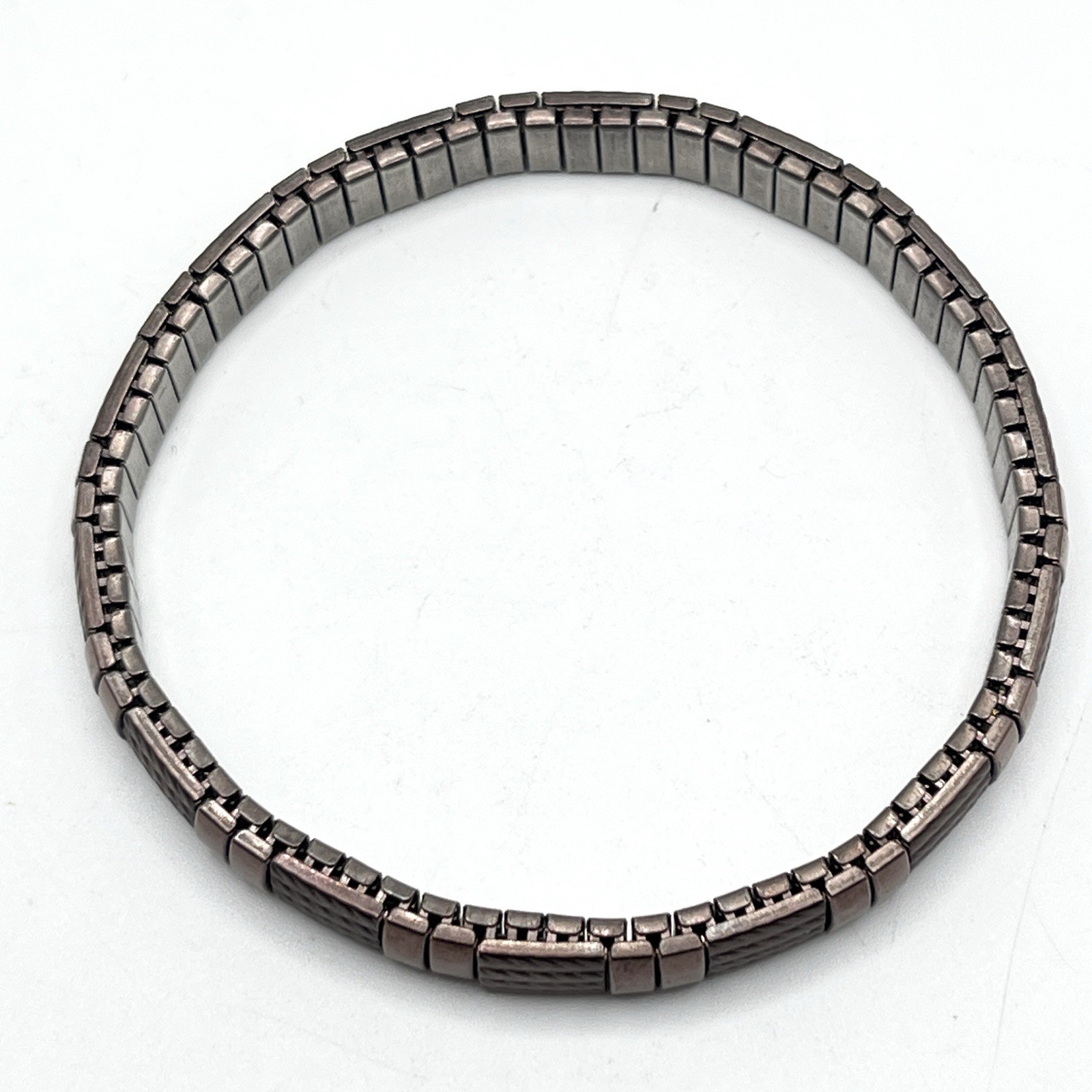 Milor Stainless Steel Panel Stretch Bangle Expansion Bracelet Bronze Tone 7.5”