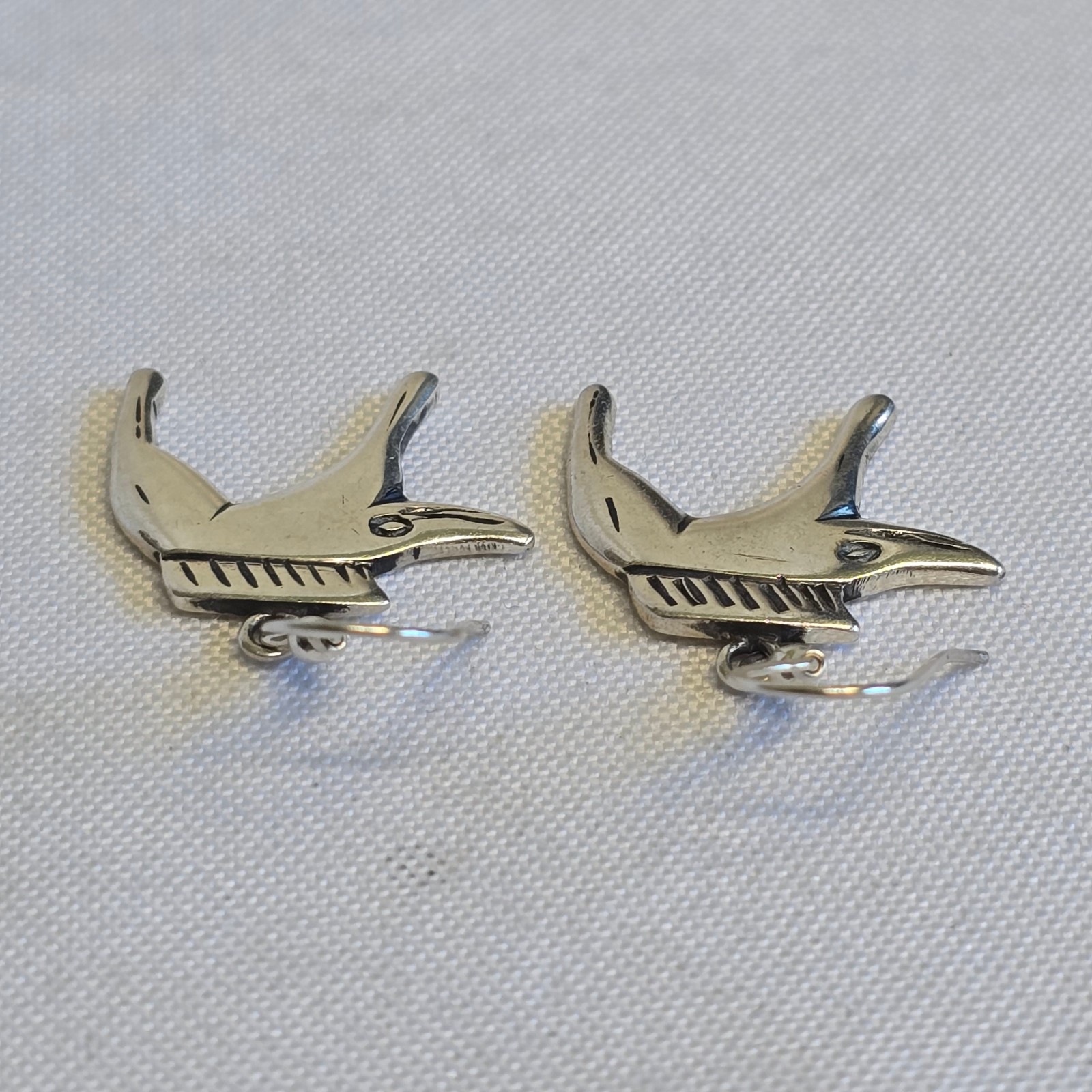 Sterling Silver Earrings 7.36g Fine Jewelry Celtic Boar Hook Back Dangles