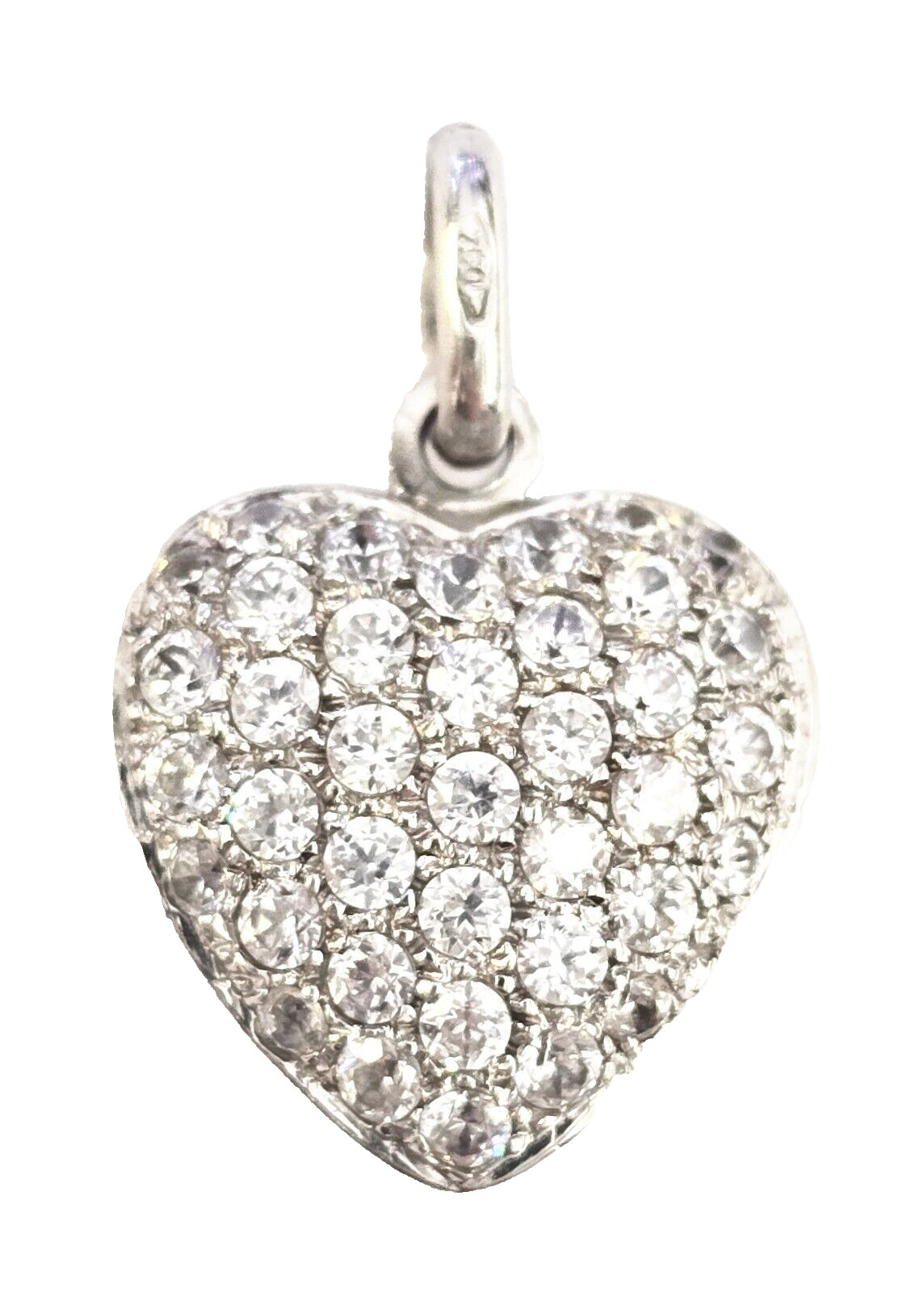 Gorgeous Designer “Le Gi” 18k Pavé Natural Diamond Heart Pendant