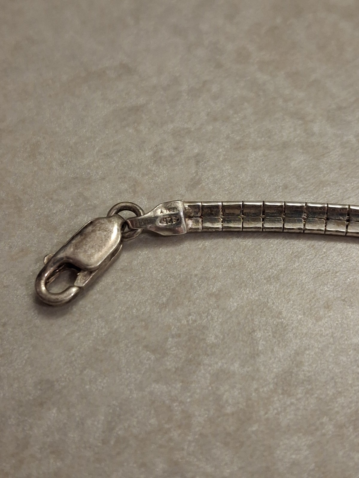 Sterling Silver 17″ Flat Snake Chain Necklace Choker 925 Pre-Owned 16.44g Italy