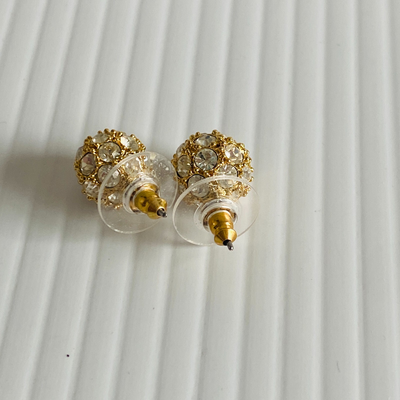 Yellow Gold Necklace and Earrings Set 9.5in