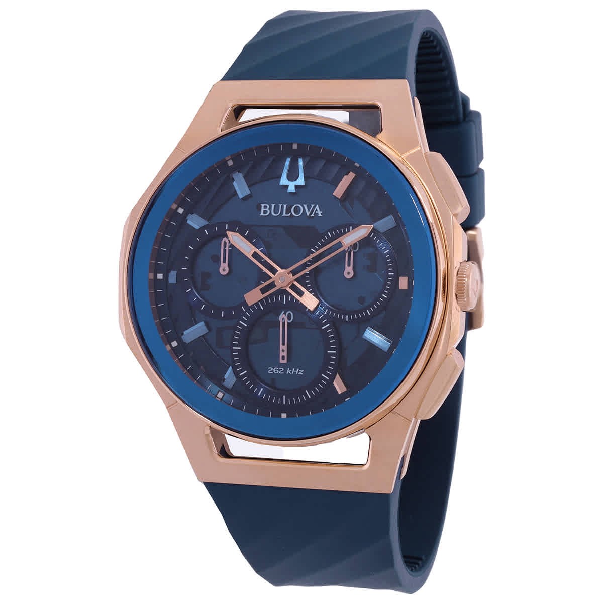 Bulova Marc Anthony CURV Chronograph Quartz Blue Dial Men’s Watch 97A185