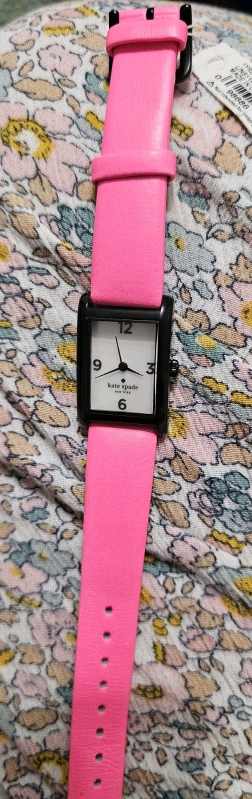 Kate Spade New York Cooper Watch KSW1723A Bazooka Pink Leather Gunmetal NWT Seal