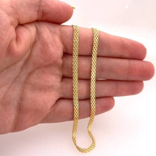 14k 16″ Yellow Gold 4.7mm Bismark Braided Link Chain Necklace 3.3 Grams