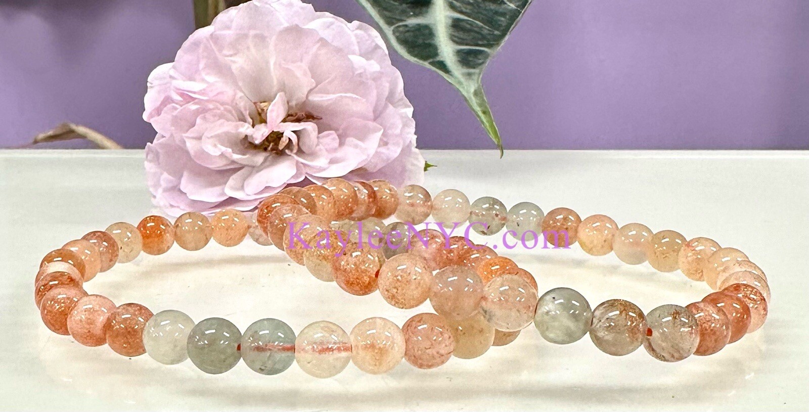 Wholesale 6Pcs Natural Arusha Sunstone 6mm 7.5” Crystal Healing Stretch Bracelet