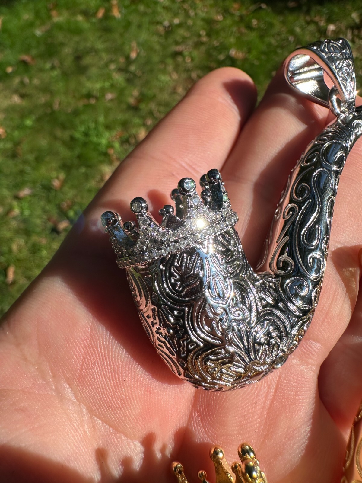 Fully Functional Tobacco Pipe Pendant MOISSANITE Real 925 Silver Iced Hip Hop