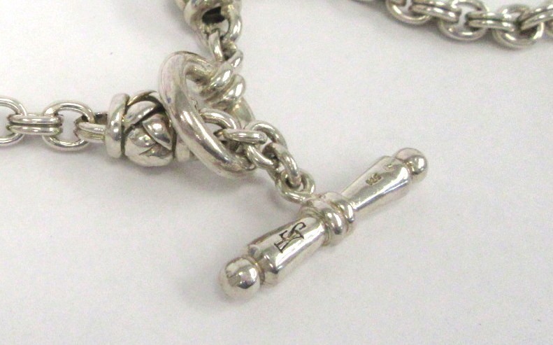 18″ Scott Kay Signed Sterling Silver Diamond Pendant Necklace